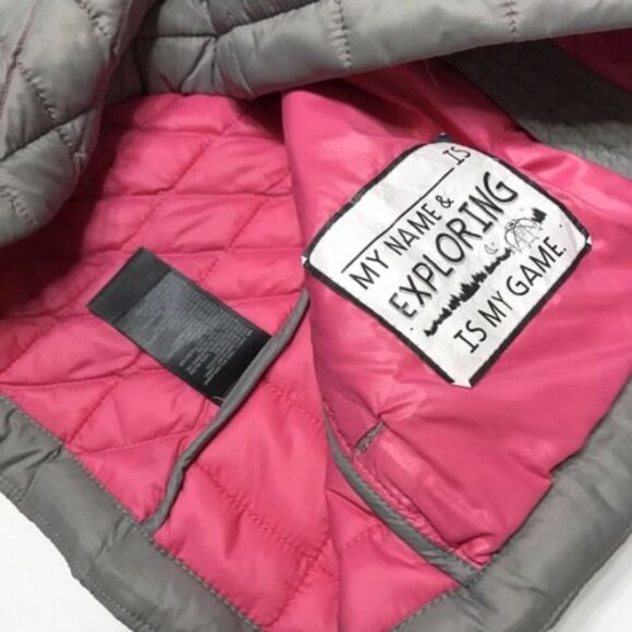 The North Face Thermoball Girls Puffer Vest Size XL Grey Pink - Picture 5 of 7